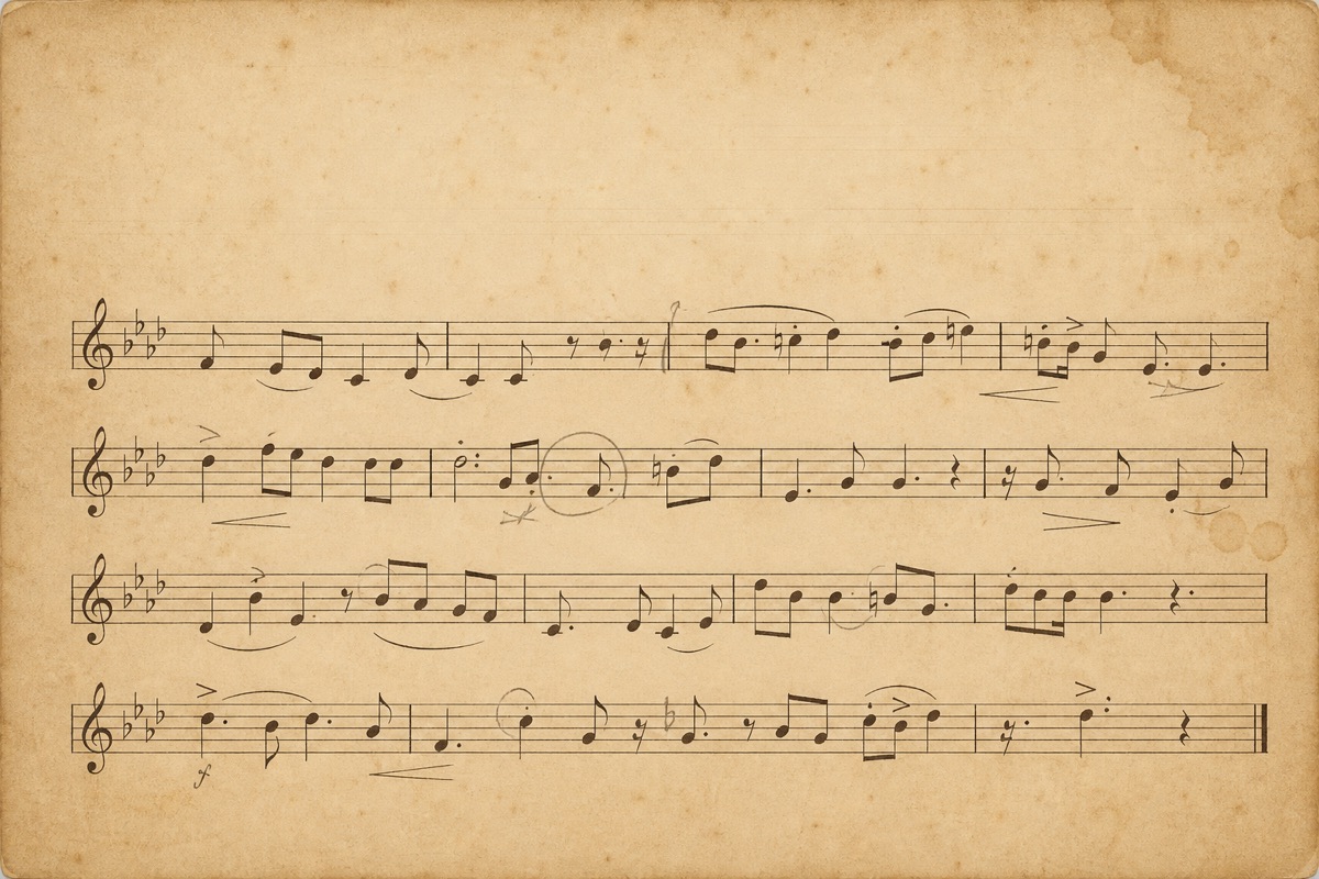 Historisches Notenblatt des Mountain Smoke Club Songs