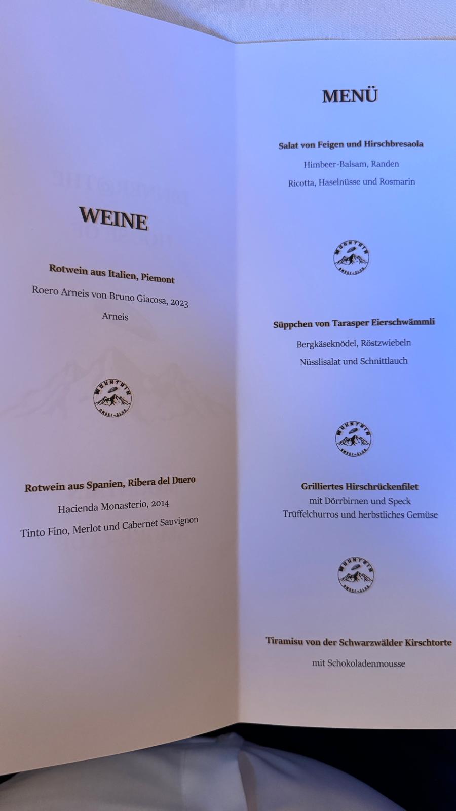 Mountain Smoke Gallery – Menü Club Essen im Chasté Tarasp